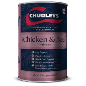 Chudleys Complete Wet Adult Working Dog Rich in Chicken & Beef with Lamb Wet Dog Food Cans - 12 x 395g